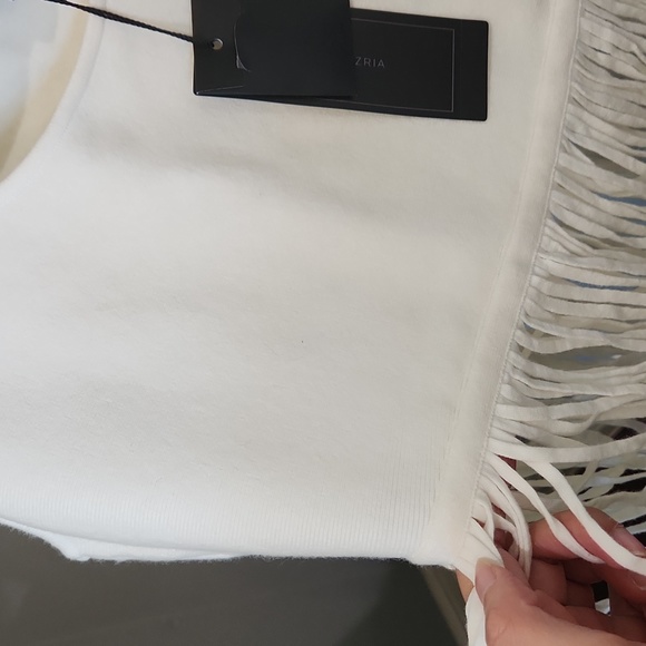 NWT BCBGMAXazria Jaleigh Fringe Crop Top - Picture 2 of 4